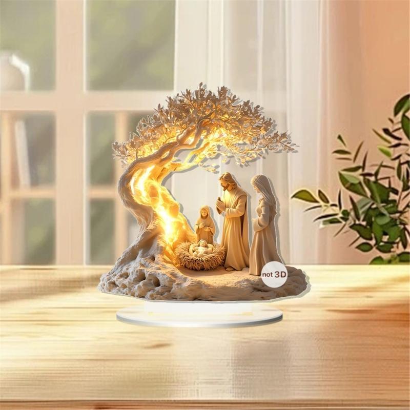  Christmas Nativity Scene Acrylic Tabletop Decoration for Holy Atmospheres Create