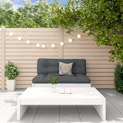 Vidaxl 2-Cz. Garden Lounge Set, Cushions, White, Wood
