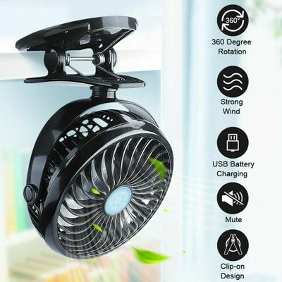 ABS Clip On Fan Portable USB Rechargeable Fan Mini Desk Fan  Household