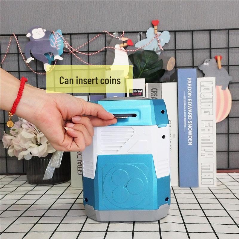 Adjustable Volume Face Recognition Piggy Bank with Password and Automatic Money Rolling for Kids