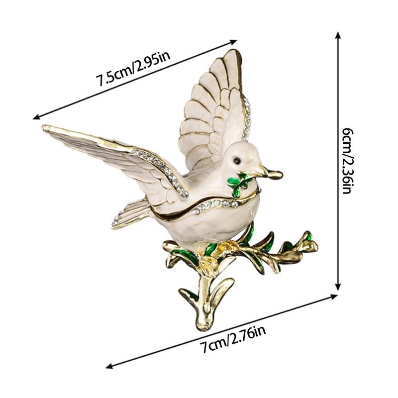 Premium Sturdy Jewelry Box Featuring European Style Doves Motif Metal Jewelry Container For Jewelry Protections