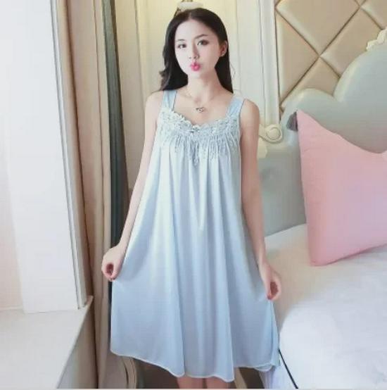 Women's Silk Summer Nightdress - Loose, Sexy, and Lightweight Pajamas
