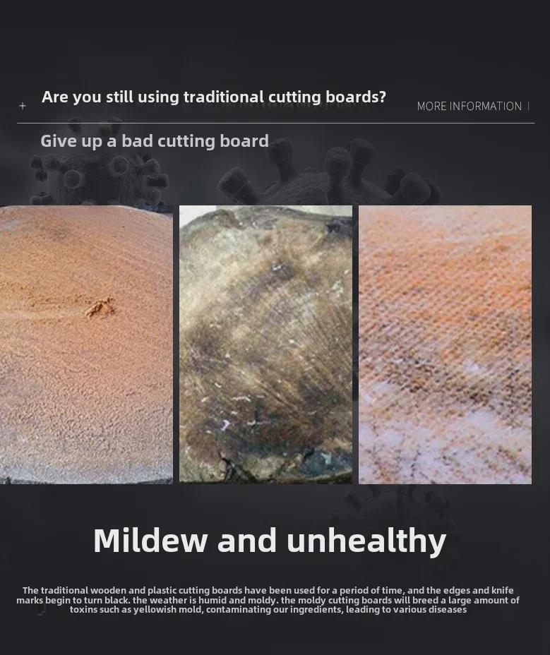 Multifunkční antibakteriální oboustranné krájecí prkénko z nerezové oceli 304 a plastu