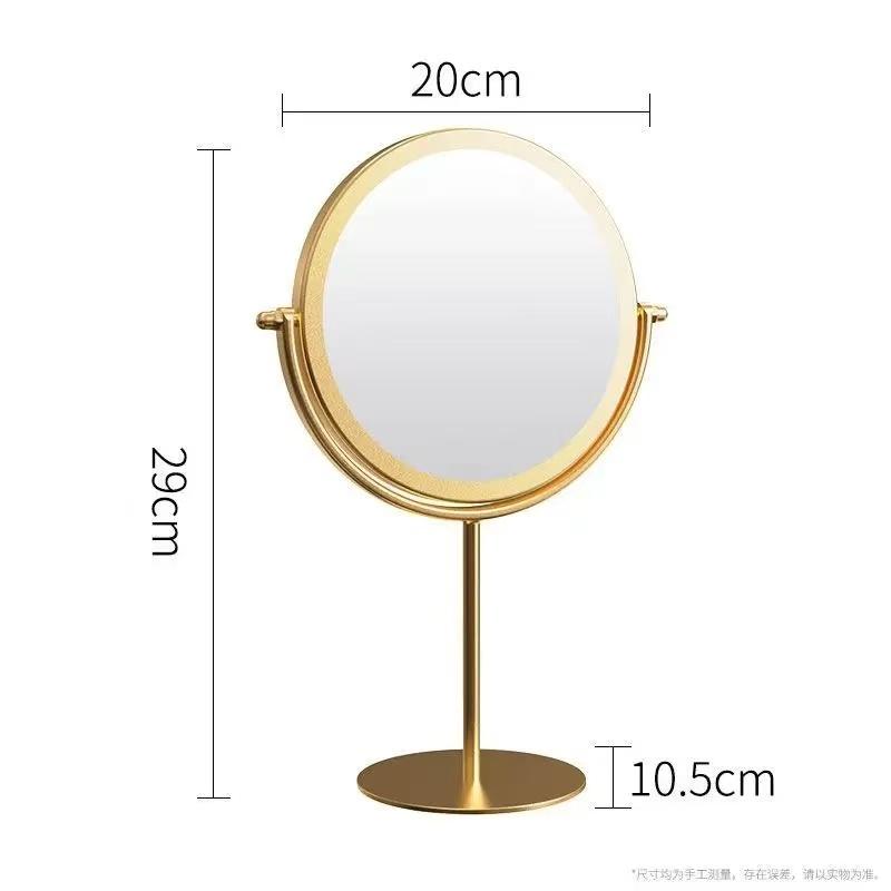 Retro Dressing Table Makeup Mirrors Desktop Portable Rotating Vanity Mirror Metal Wrought Iron Makeup Mirror Room Decoration