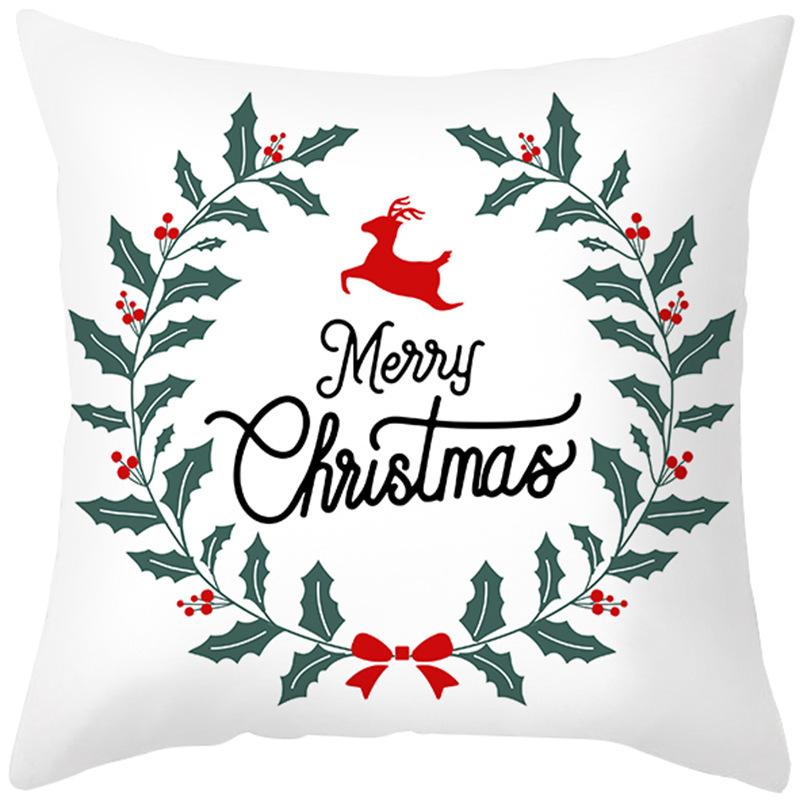 Christmas Series Patterns Throw Pillow Cover With Short Plush Print For Living Room Sofa Decoration Cushion Cover Pillow Covers