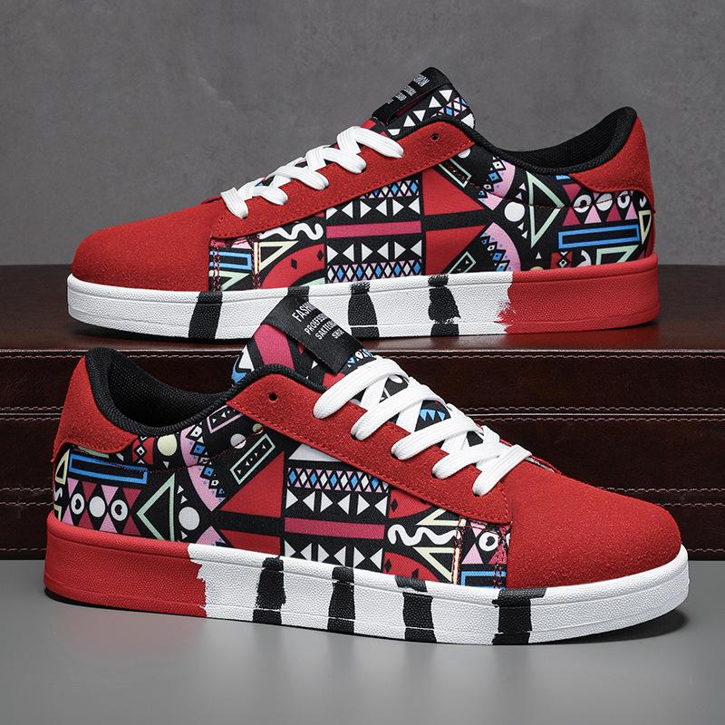 Men Shoes Spring 2026 Canvas Sneakers Casual Breathable Walking Flat Street Trend Sport Shoes Graffiti Non-slip Vulcanized Shoes