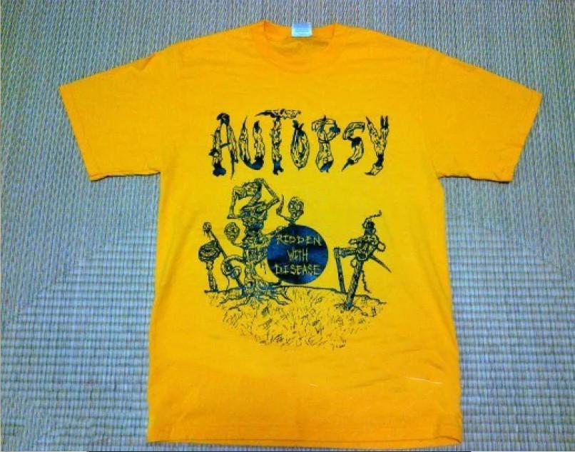 Graphic Autopsy Band Ridden with Disease GOld color Unisex Shirt UU46 XXXL