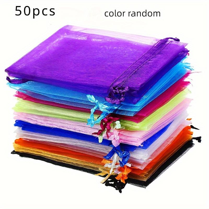 50pcs Elegant & Versatile Organza Drawstring Bags for Jewelry, Candies & Gifts - Perfect for Any Special Occasion