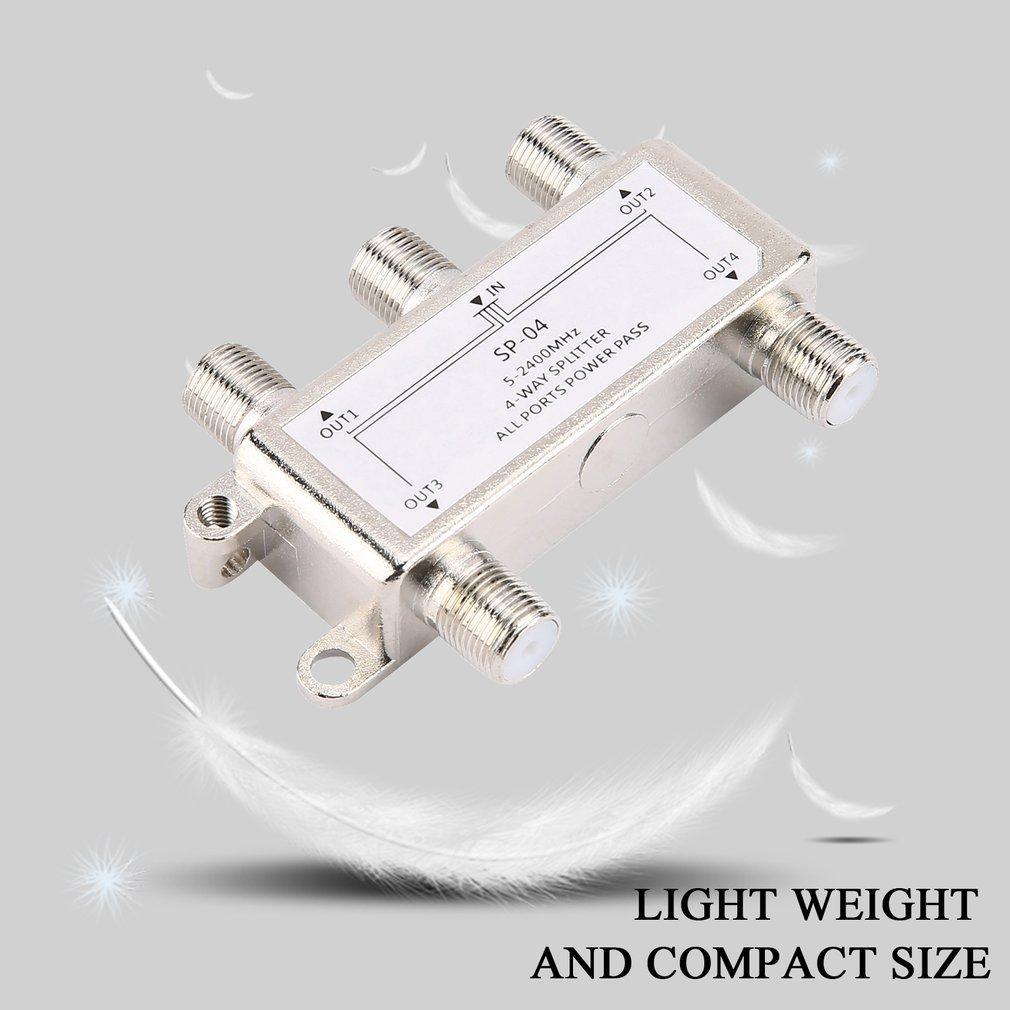 5-2400MHz SP-04 Splitter 4-fach Satellitenantenne Kabelfernsehen Verteiler F-Typ Heim TV Geräte Signalempfänger für SATV/CATV