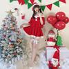 [Milky Time] Christmas Cosplay Santa Miniskirt Short Sleeve Off-the-Shoulder Santa Outfit Set