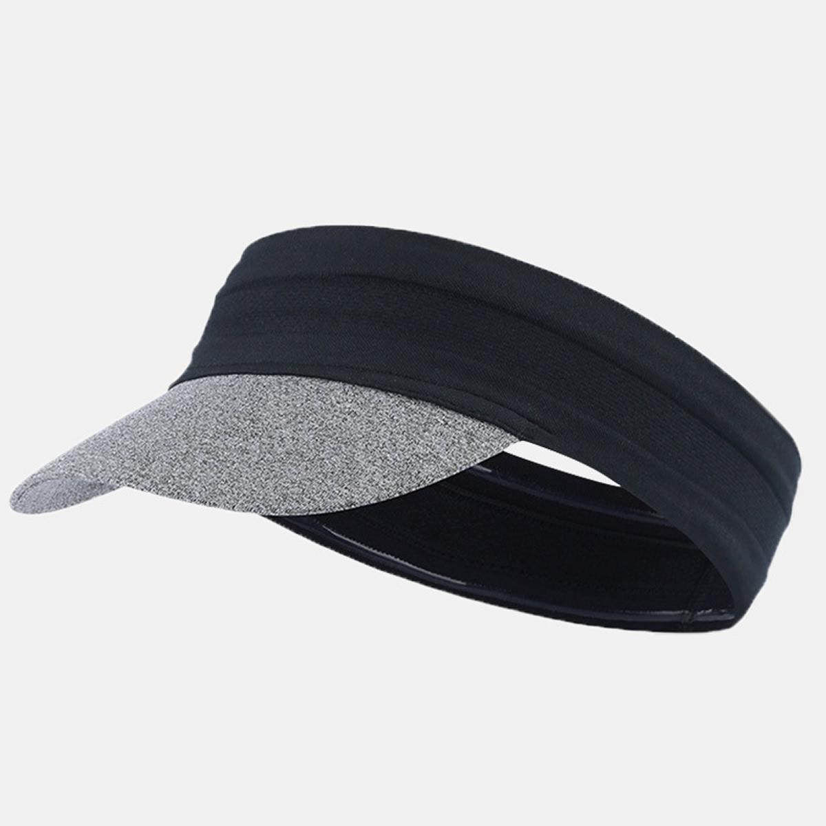 

Эластичная шляпа-козырек от солнца для женщин и мужчин, регулируемая складная спортивная кепка, уличная портативная кепка от солнца для спорта с потоотводящей подкладкой чёрный