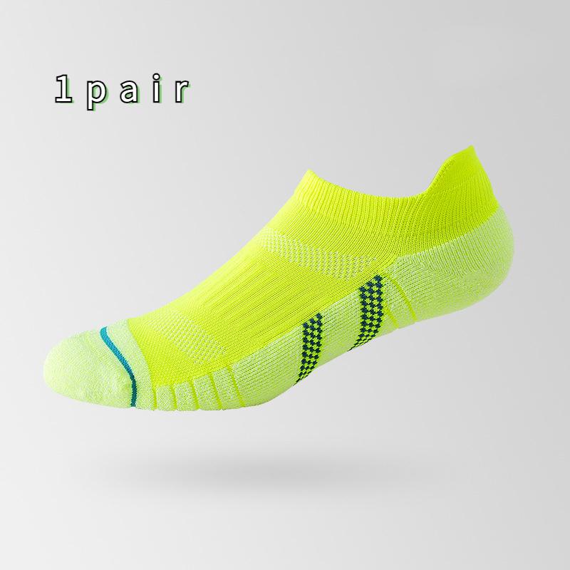 Size 39-44 Men's Short Leg Athletic Boat Socks Thin Breathable Towel Sole Running Socks