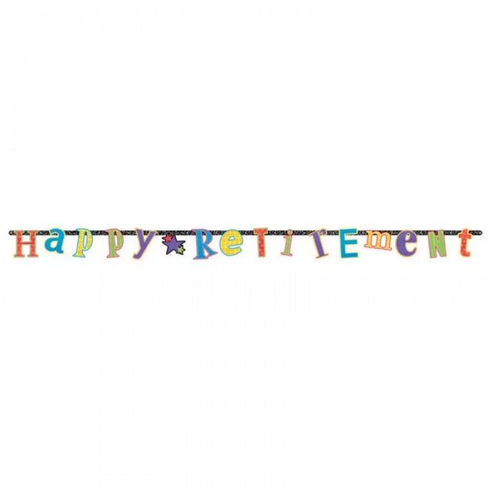 Amscan Illustrated Letter Retirement Banner One Size noir