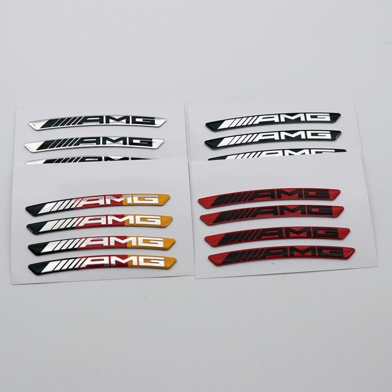 4pcs Car Wheel Hub Edge Sticker Auto Emblem Decoration For Mercedes Benz AMG W204 W205 W203 W211 W212 W213 W201 W210 W124 W221 FZ9