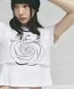 Nigaennikol Rose Lettering Cropped Top_White