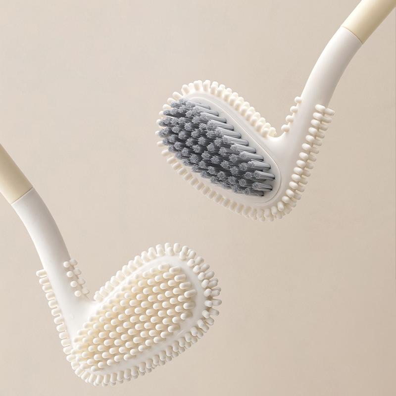 Toilet Brush Wall Mounted with Base 360 Degree Bathroom Cleaning Tool for Home Office Hotel Use