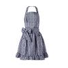 Cooking and Baking Apron with Checkered Pattern, 2 Front Pocket and Ruffle Lower Edge for Kitchen Wear Daily Use
