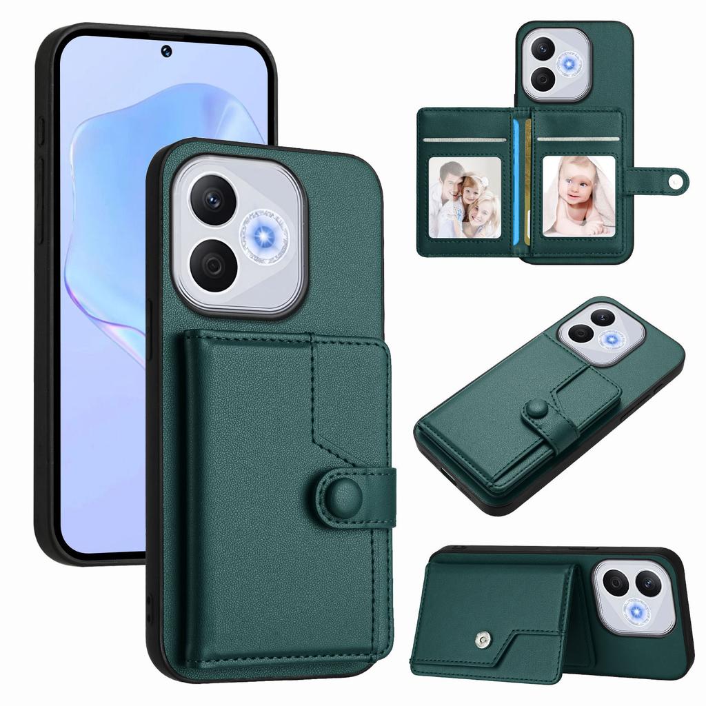 For Honor X70i/Honor 400 Lite 5G Case RFID Blocking Card Holder Kickstand TPU + PU Leather Phone Back Cover