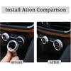 Car AC Knob Air Conditioner Audio Cover Trim fit for Alfa Romeo Giulia Stelvio 2017 2018 2019 Rotary Decoration Ring Sticker Decal Car Accessories