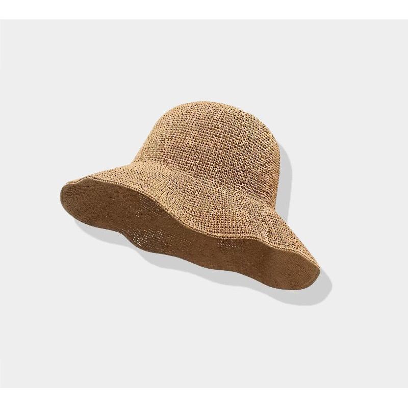 

Simple Straw Sun Hat With Wide Brim For Beach And Outdoor Activities 8cm Brim хакі
