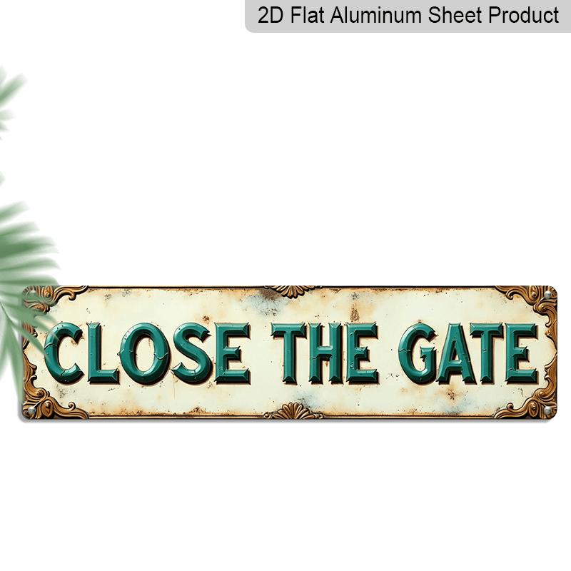 

2D FLAT Retro closed Metal Aluminum Decorative Sign-country Farmhouse Entrance, Garden, Porch Decoration-heavy Structure-3.9X15.7 Inches, Easy To 40cm x 10cm