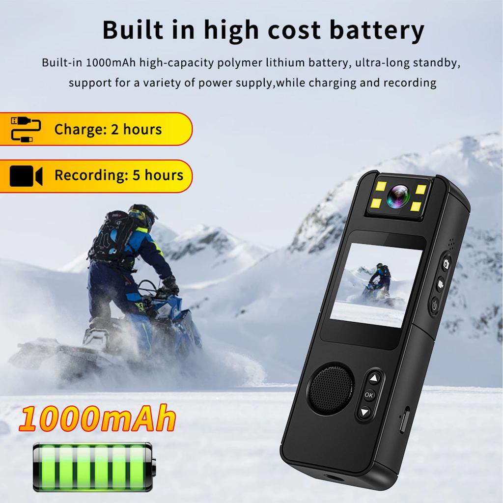 Body Worn Camera 1080P HD Wireless Motion Detection Wide Angle Wearable Pocket Camcorder with