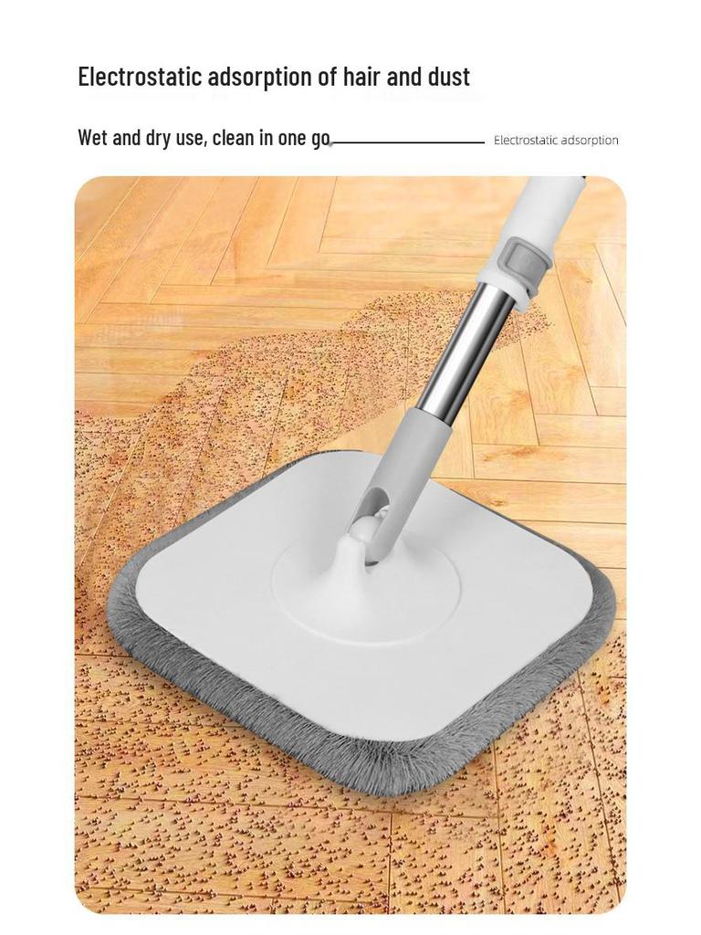 Hands-Free Spin Mop & Bucket with Efficient Dirt Separation and Water Absorption