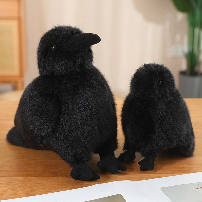 Simulation Black Crow Doll Plush Toy Little Crow Doll Children Accompany Soothing Pillow Rag Doll