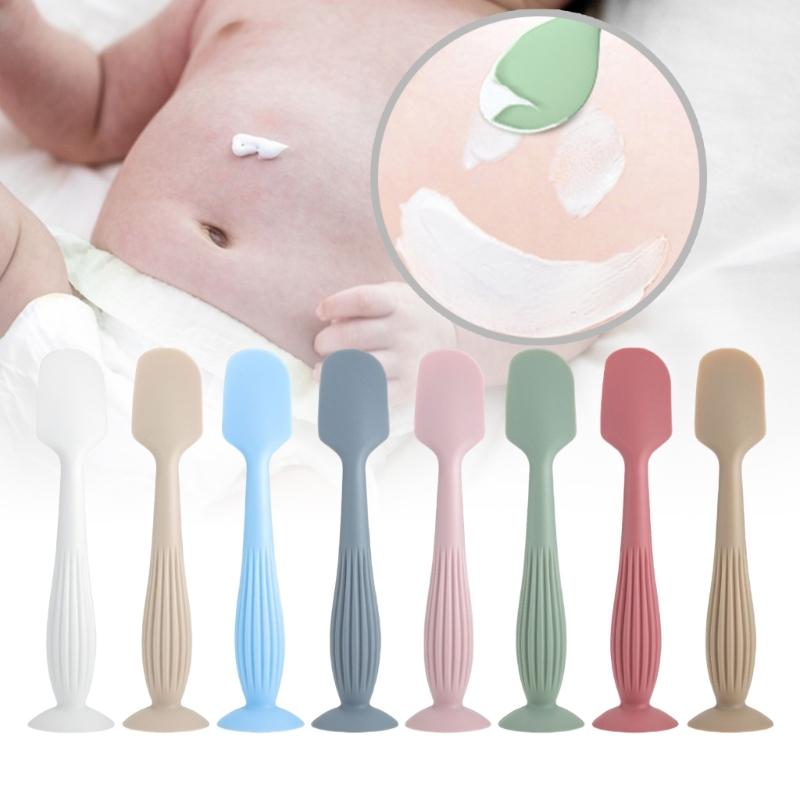 Snadno čistitelný aplikátor krému na opruzeniny pro miminka, silikonová škrabka, špachtle pro péči o zadeček se sací základnou pro postavení