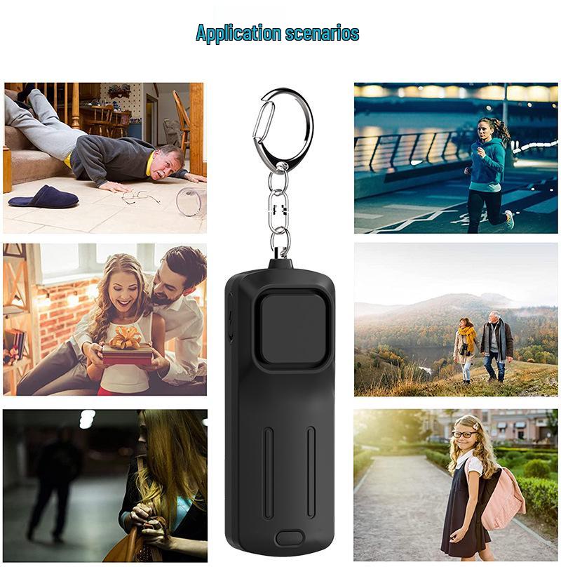 LED Rechargeable Personal Outdoor Alarm with Night Warning Light for Child Self-Defense