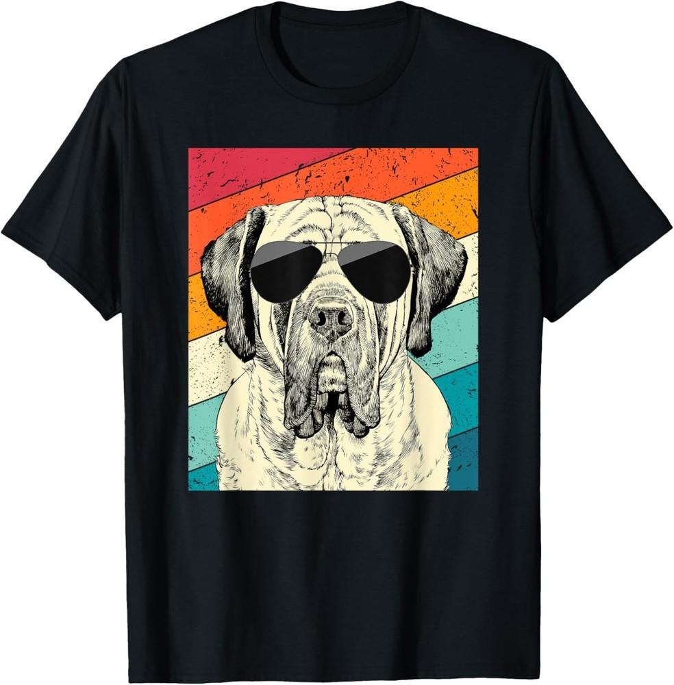 Retro Vintage English Mastiff with Sunglasses Dog Lovers  Gift Unisex T-Shirt