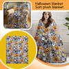 Halloween Kasteteppe Heks Mykt Plysj Koselig Flanell Halloween Teppe Dekorasjon For Fest Sofa Seng Stue