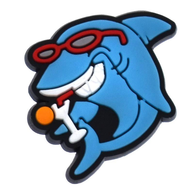 1-10PCS Cute Sharks Shoes Accessories Boys Girls Sandals Garden Shoe Buckle Decorations Fit Charm Party Gift
