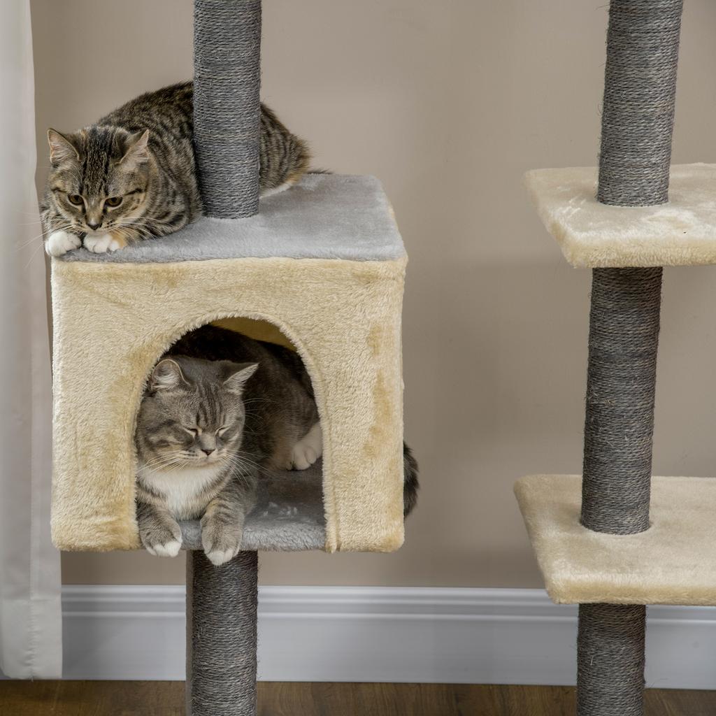 156cm High Cat Scratching Post with Bed, House, and Sisal Scratching Posts