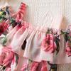 Girls Fashion Suspender Chiffon Dress Princess Flower Print Children Sling Dress for Baby Kids Clothes