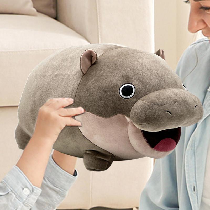 Hippo Plush Pygmy Hippo Plush Stuffed Animals Plush Doll Toy Huggable Home Decor Fashionable Throw Pillow for Bedroom Decoration