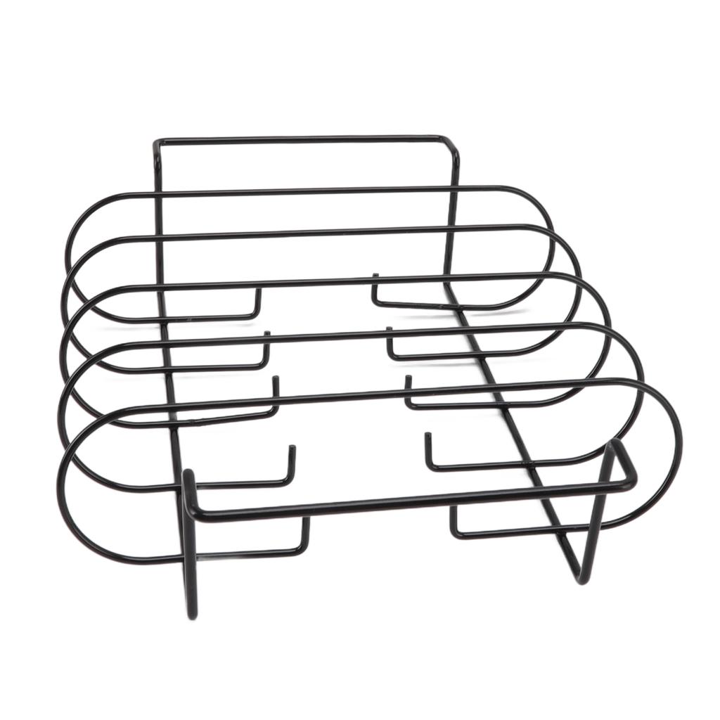 Rib Rack Iron Roasting Stand for Smoking and Grilling Holds Up To 4 Ribs for Outdoor BBQ