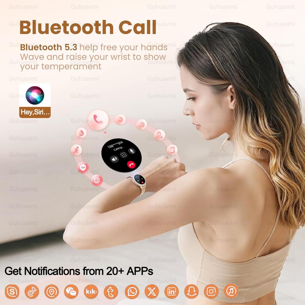 New Women's Fashion Health Smart Watch 1.39" AMOLED GPS Satellite Positioning Bluetooth Call Heart Rate Monitor For Android iOS
