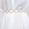 Womens Full Circle Metal Wide Chain Belt Waist Dress Adjusted Waistband
