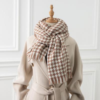 Korean Style Houndstooth Neck Warmer Scarf: Versatile, Fashionable, and Warm for Women