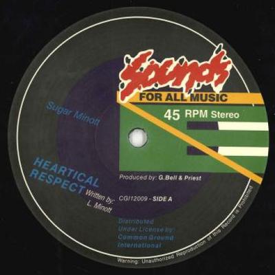 12inch Record SUGAR MINOTT - Heartical Respect / Version CGI12009 Sounds For All  2020 UK Reggae, Ska & Dub
