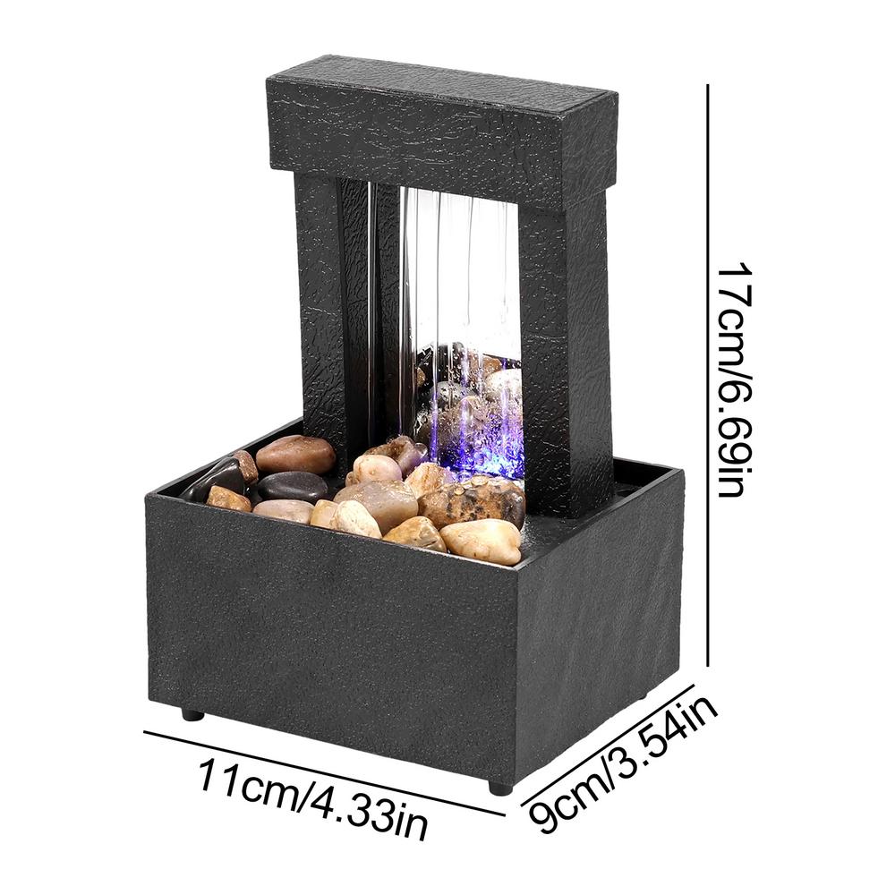 

Настольные маленькие фонтаны, привлекающие богатство, бегущая вода, украшения для ландшафта, поделки, подарки, водопад, фонтан, светодиодная подсветка