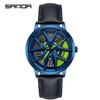 Classic Men's Quartz Watch - Car Wheel Style, Steel Band, Trendy & Casual