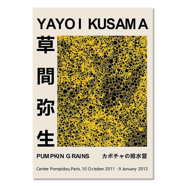 Yayoi Kusama Pumpkin Posters Abstract Nordic Canvas Painting Modern Wall Art Prints Gallery Decor Pictures for Living Room Decor