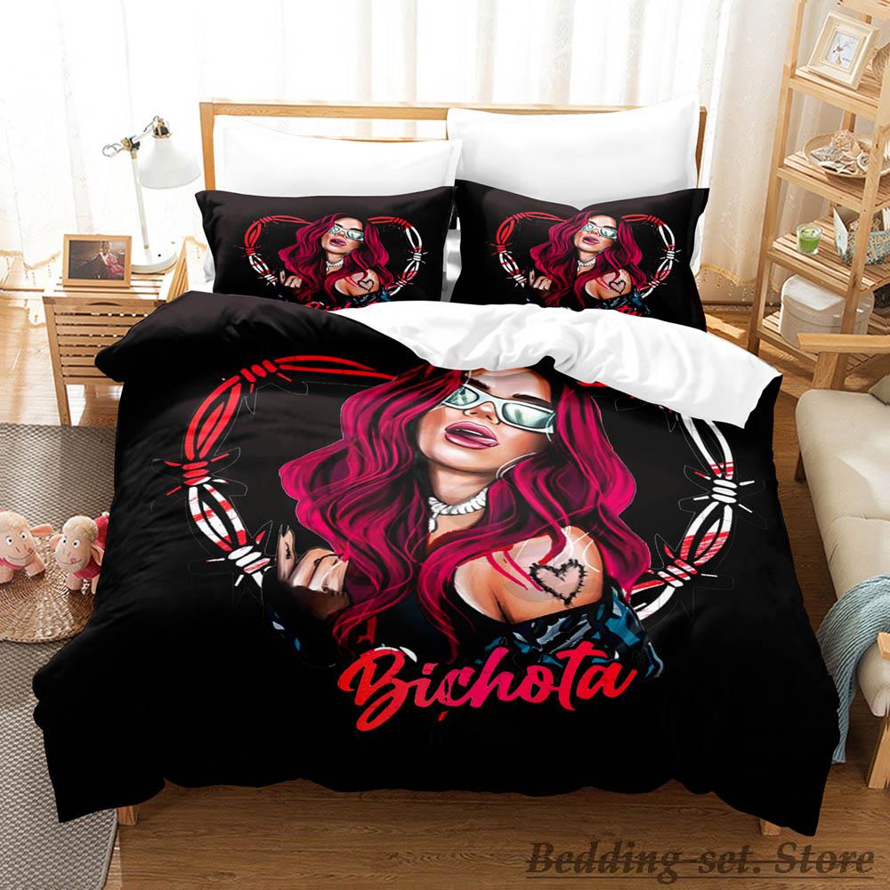 Comforter Personelity Sexy Karol G Bedding Set Cartoon Anime Three-Piece Set Adult Kid Bedroom Duvet Sets 3D Girls Karol G Bedding