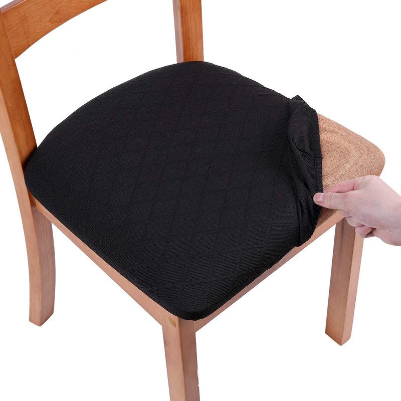 Seat Cover Office Household Hotel Elastic Jacquard Plaid Protective Cover Solid Color Thickened Chair Cover