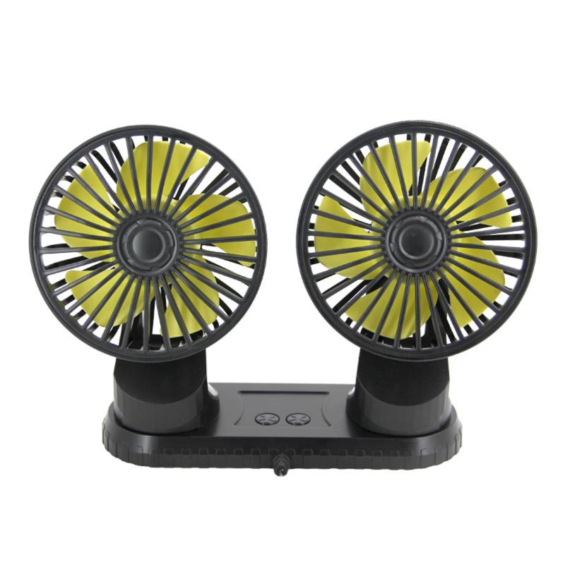 Usb Vehicle Fan Dual Head Powerful 3-speed Adjustable Dashboard Air Outlet High Airflow Fan Car Summer Accessories