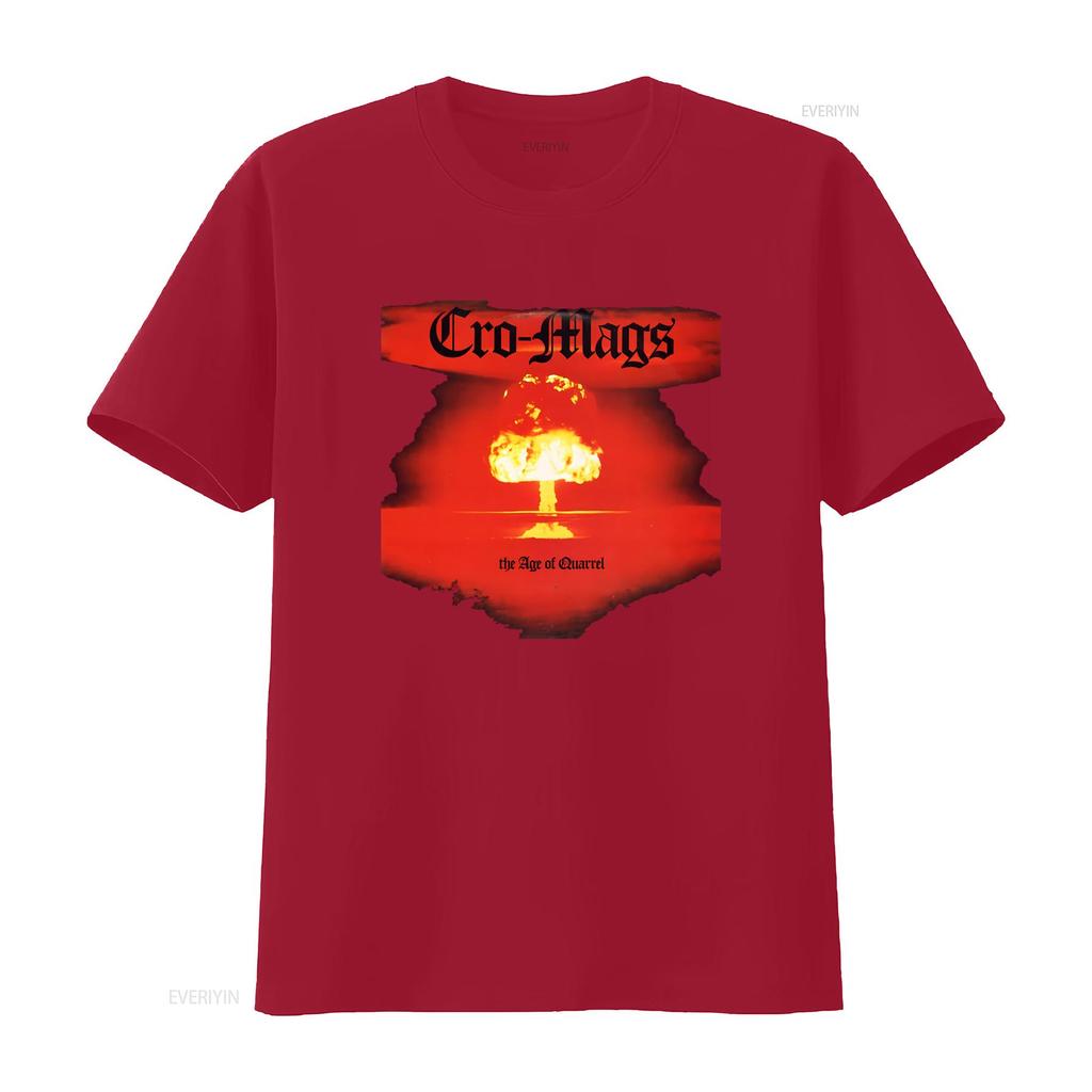 CRO MAGS The Age of Quarrel Print T-Shirt für Herren Rockband-Stil vintage gewaschen Lässig Stilvoll Grafik Streetwear Bequem