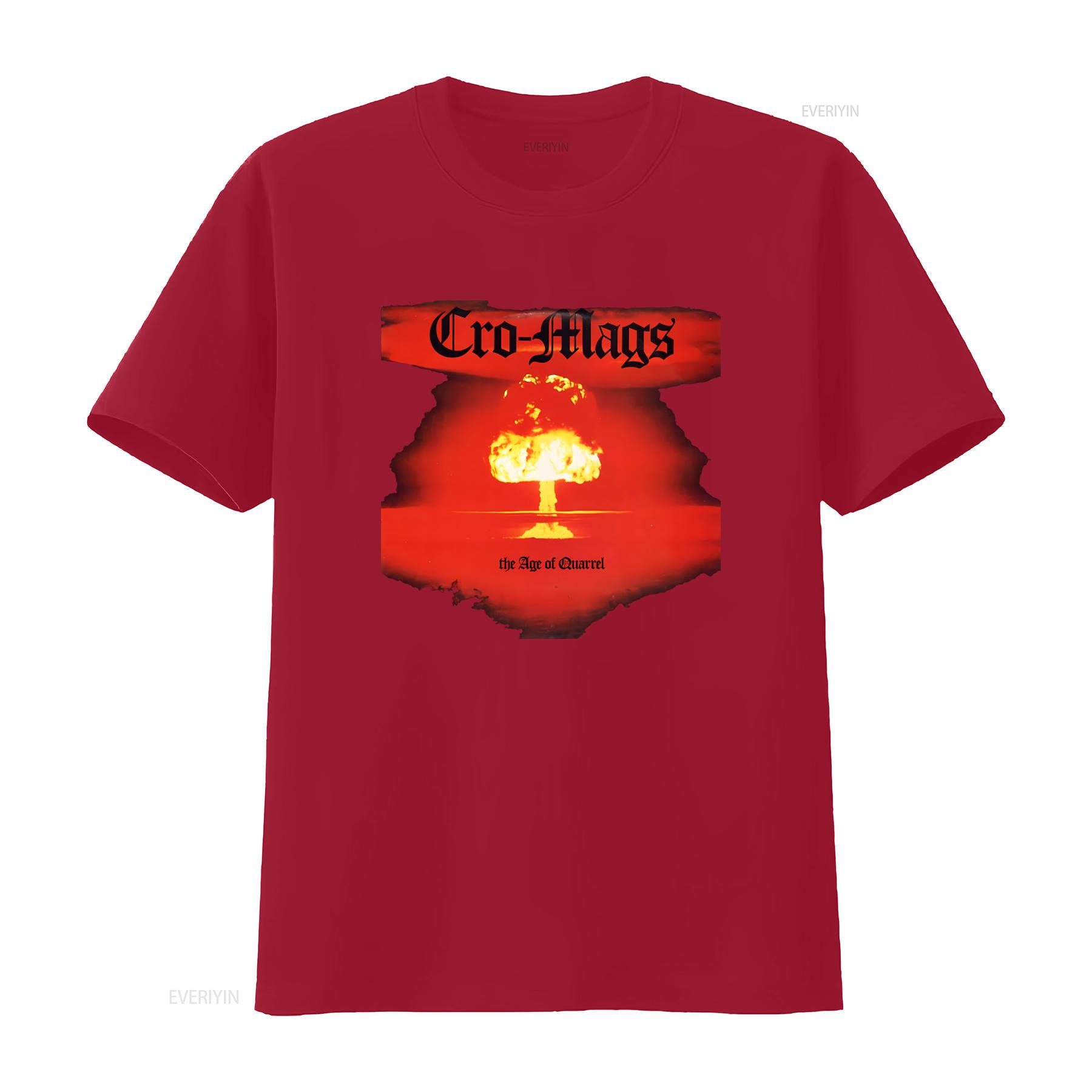 

CRO MAGS The Age of Quarrel Print T Shirt for Men Rock Band Style vintage Washed Casual Stylish graphic streetwear Comfortable S