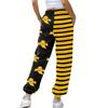 Color Block Ghost & Stripe Print Joggers, Halloween Slant Pockets Byxor för vår och höst, damkläder